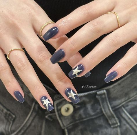 Nail Polish, Nails, Blue, White, Art