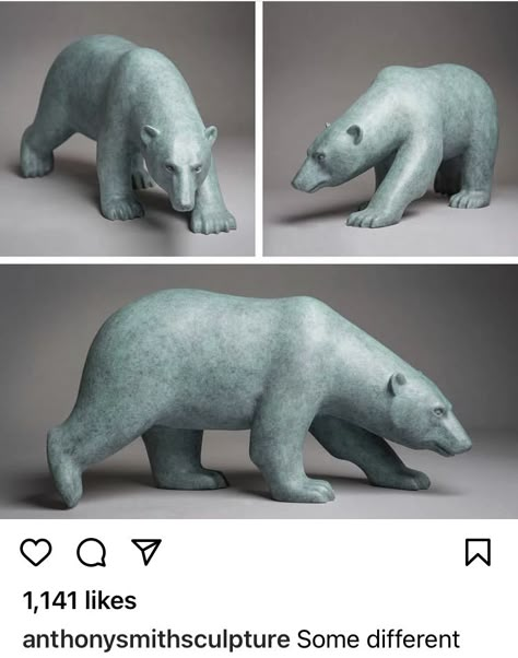 Ceramic Polar Bear, Polar Bear Sculpture, Bear Face Drawing, Whittling Patterns, Polar Bear Drawing, Carved Wooden Animals, Clay Bear, Polar Bear Art, Bear Statue