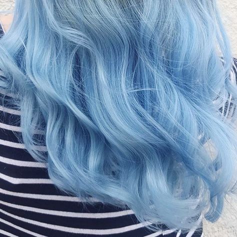 Is this the best blue on earth!? It is. @pulpriothair Powder, Mercury, Lilac, Nirvana. Baby Making hair. 💙👏 Blue Wig On Dark Skin, Powder Blue Hair, Black Hair With Blonde Highlights, Hair Cutting Style, Baby Blue Hair, Ocean Hair, Ghoulia Yelps, Blue Black Hair, Purple Wig