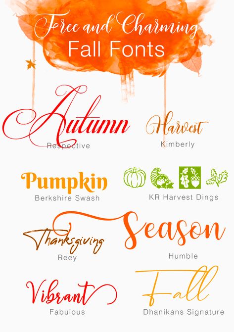 Free And Charming Fall Fonts #fallfonts #font #typography #type #typeface #fall Nightmare Before Christmas Font, Christmas Fonts Alphabet, Fall Fonts, Christmas Fonts Free, Vinyle Cricut, Farmhouse Font, Holiday Fonts, Schrift Design, Free Script Fonts