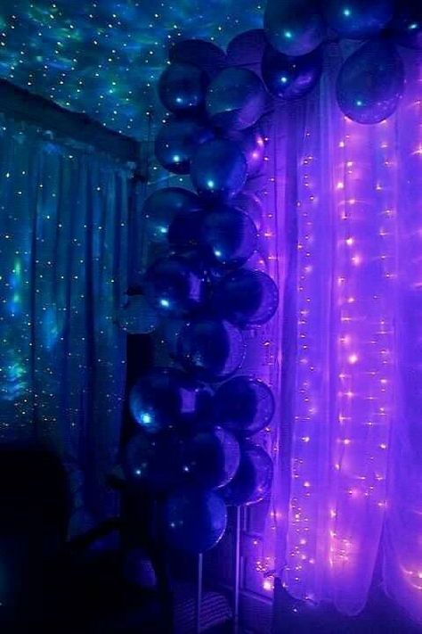 Galaxy Decorations Party Starry Nights, Galaxy Backdrop Party, Cosmic Birthday Party Decorations, Cosmic Prom Theme, Galactic Party Space Theme, Star Themed Bday Party, Galaxy Themed Decorations, Galaxy Bday Party Ideas, Sweet 16 Galaxy Theme Party Ideas