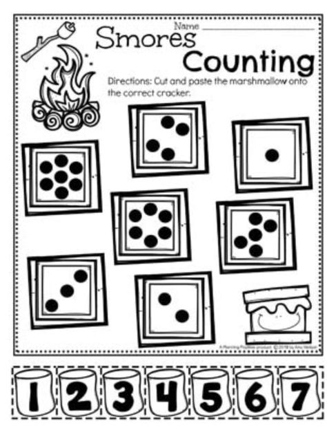 Camping Math Preschool, Camping Theme Worksheets For Preschool, Camping Lesson Plan Activities, Camping Circle Time Activities, Camping Theme Kindergarten Activities, Camping Math Activities Preschool, Camping Math Activities, Camping Worksheets For Preschool, Camping Week Preschool