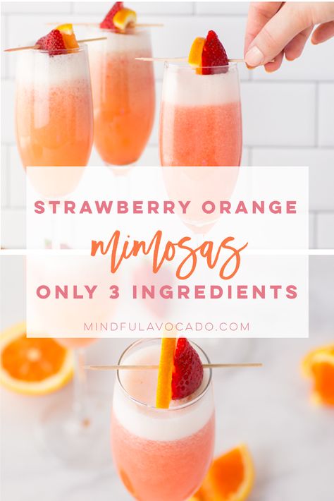 Strawberry Mimosa Recipe, Classic Mimosa, Strawberry Mimosa, Mimosa Recipe, Girls Brunch, Brunch Drinks, Delicious Drink Recipes, Makanan Diet, Birthday Brunch