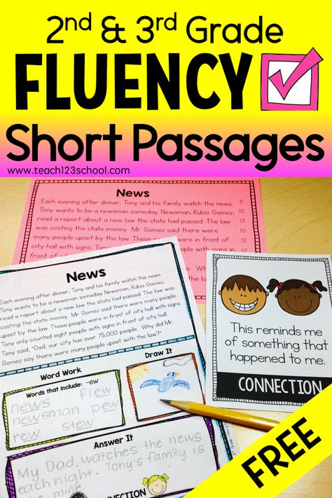 Fluency Centers 3rd Grade, 3rd Grade Phonics, Reading Fluency Games, Reading Fluency Activities, Reading Fluency Passages, Fluency Activities, Fluency Passages, 3rd Grade Writing, Reading Tutoring