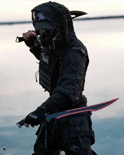 Techwear ninja Modern Ninja, Techwear Ninja, Techwear Aesthetic, Tmax Yamaha, Techwear Cyberpunk, Tactical Fashion, Cyberpunk Clothing, Tech Clothing, A 10 Warthog