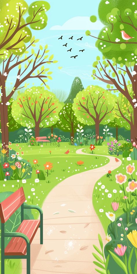 April Background Wallpapers, Spring Poster, Pastel Illustration, Pastel Iphone Wallpaper, Spring Illustration, Flowery Wallpaper, Image Nature, Lovely Flowers Wallpaper, Cellphone Wallpaper Backgrounds