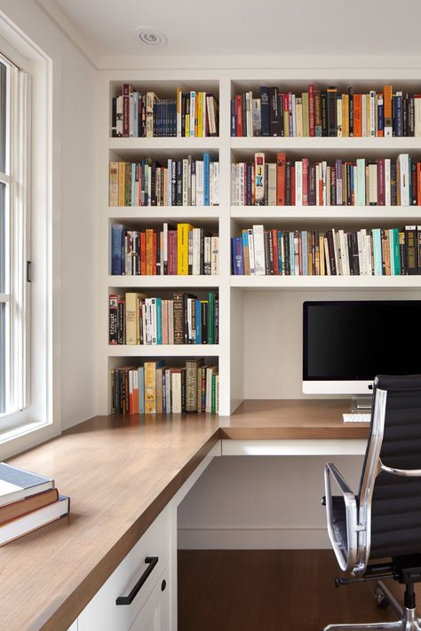 Home Office For Man, Home Office Library, Study Room Design, Small Home Offices, Home Library Design, Bookshelf Design, Design Library, Small Home Office, Study Rooms