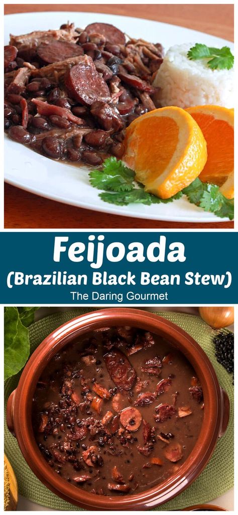 Beef And Bean Stew, Feijoada Recipe Brazil, Feijoada Recipe, Braised Oxtail, Black Bean Stew, Meat Stew, Brazil Food, Black Bean Recipes, American Recipes