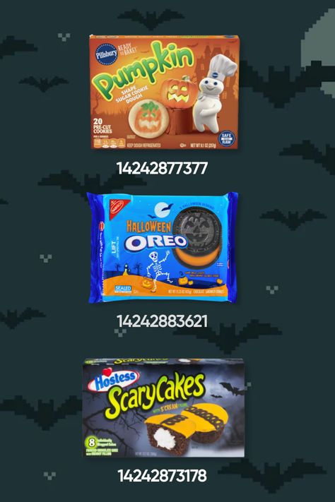 Bloxburg Decals Codes Board Games, Bloxburg Christmas Food Decals Codes, Bloxburg Fall Food Decals, Bloxburg Recipe Decal Codes, Bloxburg Halloween Food Codes, Halloween Theme Park Bloxburg, Bloxburg Pop Tart Codes, Costume Codes For Bloxburg, Snack Decal Codes Bloxburg