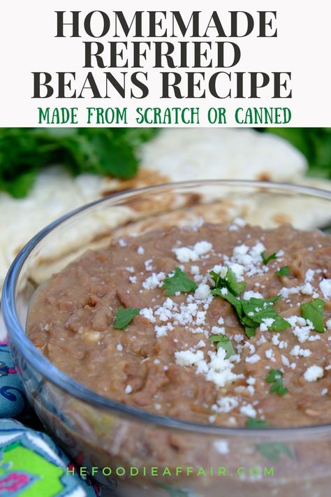 Refried Beans With Canned Pinto Beans, Refried Beans Recipe Canned Pinto Beans, How To Make Refried Beans From Can, Refried Beans From Canned Pinto Beans, Bean Seasoning Recipe, Easy Refried Beans Recipe, Refried Beans From Scratch, Refried Beans Recipe Easy, Beans From Scratch