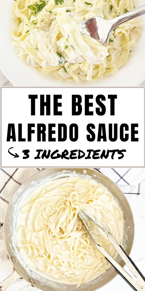 Say goodbye to jarred white sauce! This easy, quick Alfredo sauce made with heavy cream and just 3 ingredients (no butter!) is so much better than store-bought. Perfectly creamy and ready in minutes for pasta night! Quick Alfredo Sauce, The Best Alfredo Sauce, Best Alfredo Sauce Recipe, Best Alfredo Sauce, Best Alfredo, Dips Recipes, Alfredo Sauce Recipe, Easy Dips, Pasta Night