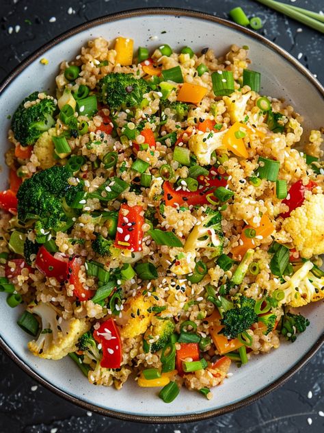 Savory Cauliflower Rice Medley Avocado Cauliflower Rice, Cauliflower Rice Meals, Recipes With Cauliflower Rice, Riced Cauliflower Recipes, Cauliflower Rice Recipes Healthy, Cauliflower Rice Stir Fry, Coconut Cauliflower Rice, Thai Fried Rice, Riced Cauliflower