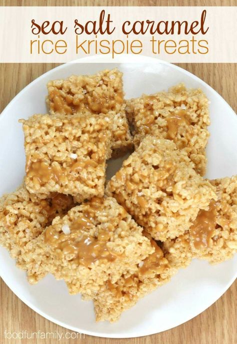 Sea salt carmel rice krispie treats Salted Caramel Rice Krispie Treats, Caramel Rice Krispie Treats, Riced Broccoli, Rice Mexican, Rice Krispie Treats Recipe, Rice Crispie, Krispie Treats Recipe, Rice Recipes For Dinner, Rice White