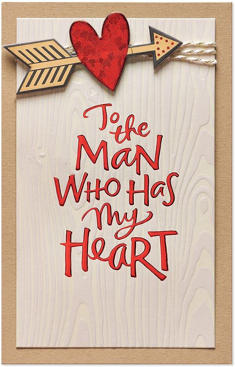 Celebrate the man who has your heart! This romantic Valentine’s Day Greeting card for a husband or significant other features a warm, complimentary message and special embellishments like a wood arrow-in-heart attachment, shimmering red and gold foil, white and gold metallic twisted cords and layered paper. It’s the perfect way to express your love and appreciation! Romantic Valentine Card, Happy Birthday Husband, Love Scrapbook, Birthday Gifts For Boyfriend Diy, Husband Birthday Card, Creative Gifts For Boyfriend, Birthday Cards For Boyfriend, Diy Gifts For Him