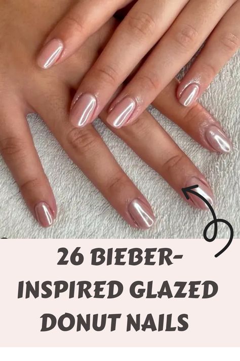 Glazed French Manicure, Glazed Dip Nails, Glazed Biab Nails, Chrome Dip Nails Ideas, Chrome Nail Combinations, Dip Nail Trends, Essie Chrome Nail Polish, Glazed Donut Chrome Nails, Chrome Dip Nails Designs