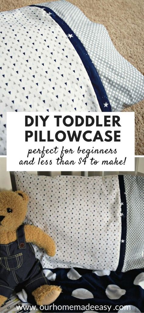 Pillowcase Tutorial, Things To Sew, Pillow Cases Tutorials, Pillow Cases Diy, Kids Pillow Cases, Toddler Pillowcase, Toddler Pillow, Easy Toddler, Sewing Business