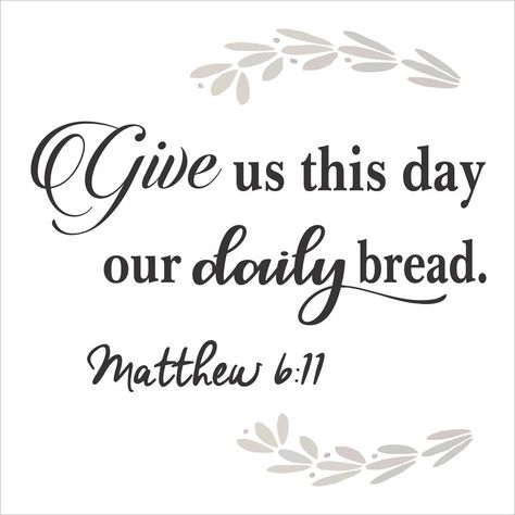 Give us this day our daily bread ** REUSABLE STENCIL** This is for a reusable stencil as in photo #2. Get your favorite paint colors ready to create like Wendy did in photo #1! ★Your stencil will be cut to order, packaged and  shipped out within 5 business days USPS or less. FREE Domestic shipping on orders $35.00 or more! ★Give us this day reusable STENCIL is available in 9 sizes.  The sizes listed is the size of the complete design, not including the measurments of the outer edges of the mylar Christian Kitchen Quotes, Warrior Princess Quotes, Spiritually Connected, Prayer Signs, Kindergarten Reading Activities, Christian Signs, Beautiful Character, God Is Amazing, Powerful Inspirational Quotes