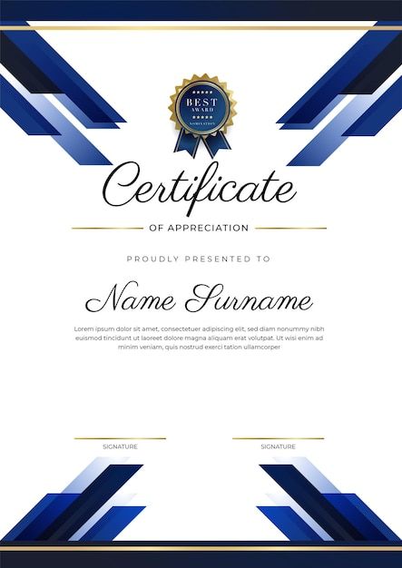 Certificate of appreciation template gol... | Premium Vector #Freepik #vector #award-frame #award-template #certificate-pattern #vintage-certificate Certificate Layout Editable, Awards Certificates Design, Vintage Certificate, Posters Background, Certificate Of Appreciation Template, Free Printable Certificate Templates, Certificate Of Recognition Template, Appreciation Template, Certificate Layout