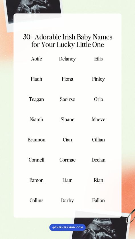 We rounded up some adorable Irish names so you don't have to. Find all the baby boy, baby girl and gender neutral names you need here. One Syllable Names, Irish Girl Names, Irish Boy Names, Neutral Names, Irish Baby Names, Irish Names, Names For Boys, Irish Baby