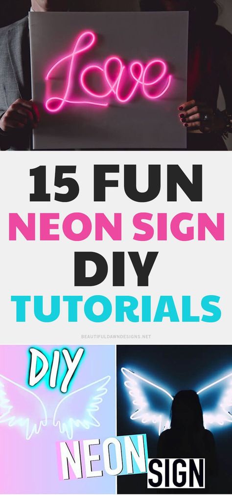 Led Art Diy, How To Make Your Own Neon Sign, Neon Sign Diy How To Make, Making Neon Signs, Diy Light Sign Words, Led Light Projects Diy Ideas, Diy Light Name Signs, How To Make Paint Look Like A Neon Sign, How To Make Neon Letters