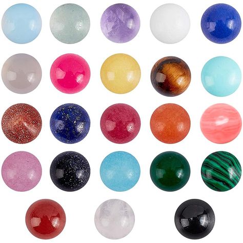 PRICES MAY VARY. 23 Styles: About 6mm in diameter, 3~4mm thick, 23 styles you can choose from, a variety of styles can meet your different needs for styles. Exquisite Craftsmanship: 46pcs half round stones cabochons are made of high quality mixed stones, packed in a plastic box, convenient to carry and can be used for a long time. Energy：Stones produce can gives you deep sense of positive energy, peace of mind, balance, meditation. Easy to Use: These cabochons are flatbacks and can be glued to p Bead Containers, 23 Style, Grey Agate, Blue Goldstone, Gemstone Cabochons, Energy Stones, Cabochons Stones, Custom Earrings, Amazon Art