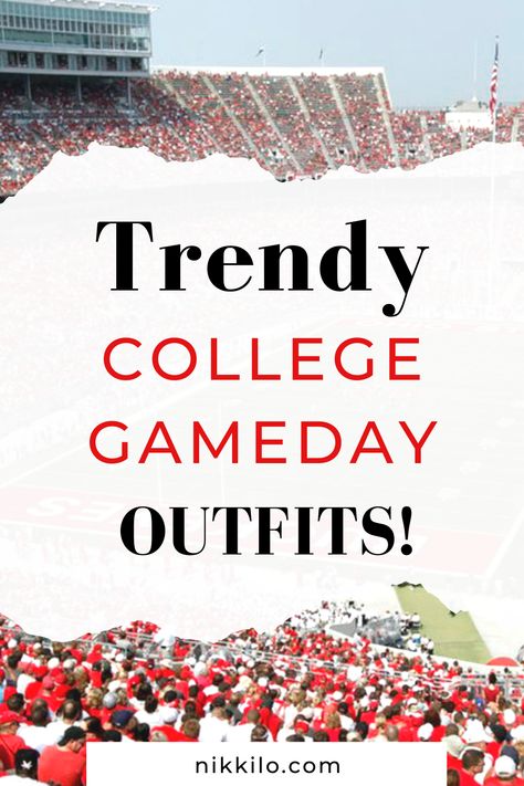 College Gameday Outfits Cowboy Boots, Sec Football Outfits Game Day Dresses, Cute Outfits For A Football Game, Classy Tailgate Outfit, Cute Fall Football Game Outfits, Black Outfits Football Game, Game Day Work Outfit, Football College Outfits, Sooners Game Day Outfit