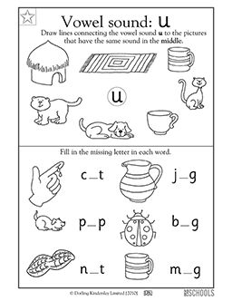 Which of these pictures shows a word that has u in the middle? In this early reading worksheet, your child identifies simple words with a short u vowel sound in the middle. Vowels Kindergarten, 1st Grade Reading Worksheets, Short Vowel Worksheets, Cvc Worksheets, Middle Sounds, Vowel Worksheets, Three Letter Words, First Grade Phonics, Short Vowel Sounds