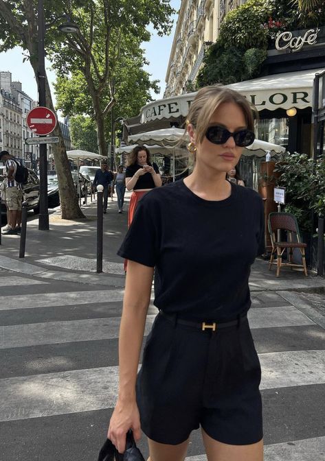 Style Parisienne, 여름 스타일, Casual Day Outfits, Elegante Casual, Looks Black, Ținută Casual, Mode Ootd, Modieuze Outfits, Outfits Verano