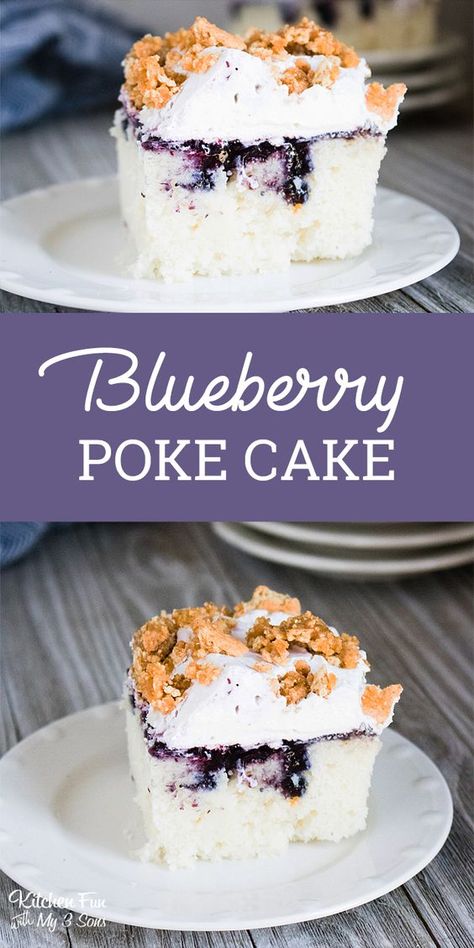 Blueberry Poke Cake, Poke Cake Recipe, Poke Cake Recipes, Poke Cakes, Yummy Dessert, Blueberry Pie, Blueberry Cake, White Cake Mixes, Blueberry Recipes