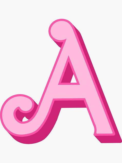 A Sticker Letter, Barbie Letters, Barbie Stickers, Barbie Font, Barbie Bday, Sticker Drawing, Barbie Party Decorations, Birthday Barbie, Barbie Bridal