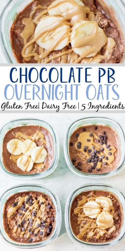 Overnight Oats Recipe Chocolate Peanut Butter, No Fruit Overnight Oats, Overnight Oats For People Who Dont Like Oatmeal, Ove4night Oats, Quick Dairy Free Breakfast, Overnight Oats With Soy Milk, Healthy Breakfast Meal Prep Gluten Free, Diary Free Overnight Oats, Overnight Oats With Oat Milk No Yogurt