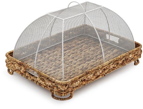 Sur La Table Water Hyacinth Food Dome and Tray #affiliate Food Covers Outdoor, Food Domes, Woven Hamper, Kitchen Decor Collections, Woven Trays, Food Cover, Furniture Details Design, Gadgets Kitchen Cooking, Snack Storage