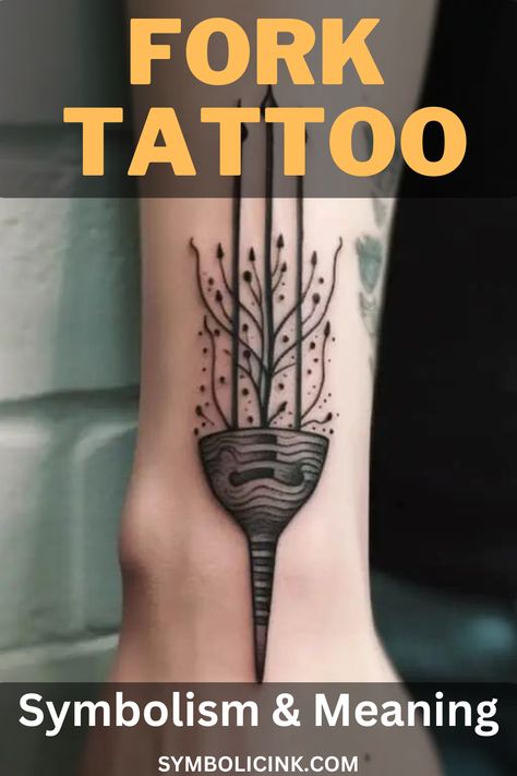 Fork Tattoo Meaning Fork Tattoos The Best Is Yet To Come, Fork Tattoos Small, Fork Tattoos Meaning, Fork Tattoo, Balance Tattoo, Change In Life, Tattoo Meanings, Different Meaning, Symbol Tattoos