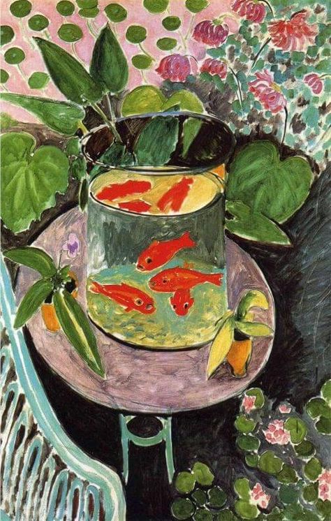 The Goldfish, 1912 by Henri Matisse Matisse Goldfish, Goldfish Bowl, Popular Paintings, Golden Fish, Fauvism, Paul Cezanne, Complementary Colors, Henri Matisse, North Africa