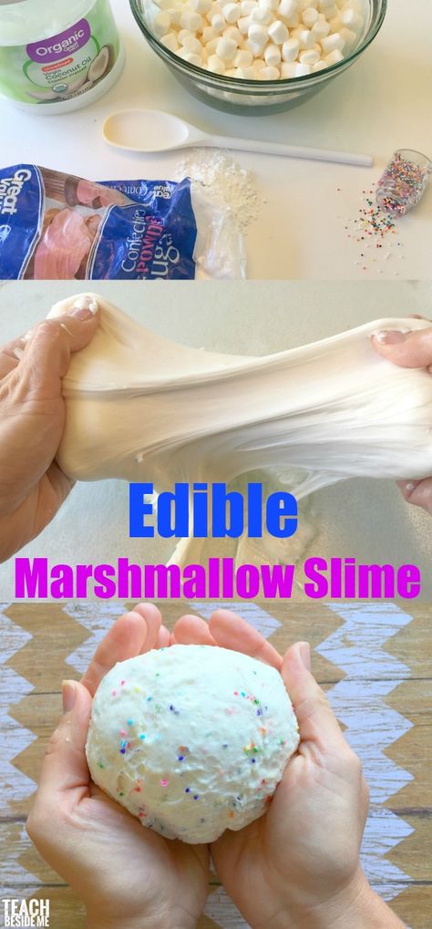 Edible Marshmallow Slime, Homemade Edible Slime, Slime Edible, Edible Science Experiments, Marshmallow Slime, Edible Science, Candy Slime, Chocolate Slime, Edible Slime Recipe