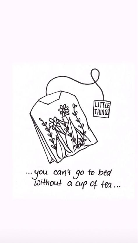 Tea Bag Sketch, Chamomile Tea Tattoo, Cute Tea Tattoo, Garlic Bread Tattoo, Coffee Mug Tattoo Ideas, Tea Lover Tattoo, Spill The Tea Tattoo, Tea Bag Doodle, Tea Bag Embroidery