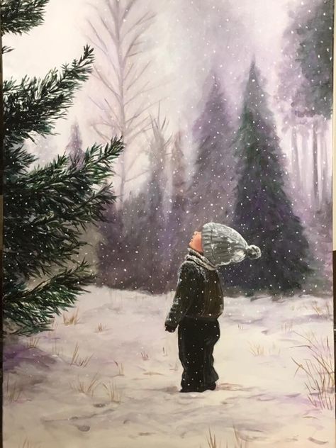 Christmas Scenery, Painting Snow, Winter Watercolor, Christmas Card Art, Christmas Lunch, Watercolor Christmas Cards, Winter Painting, Christmas Canvas, Winter Magic