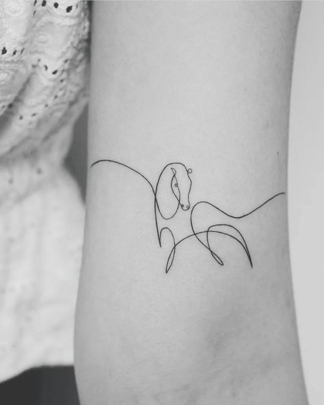 Animals Tatoos Ideas, Horse Tattoo Ideas For Women Small, Horse And Foal Tattoo, Elegant Horse Tattoo, Equestrian Tattoo Small, Equestrian Tattoo Ideas Small, Horse Tattoo Line Art, Line Art Horse Tattoo, Horse Spine Tattoo