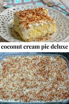 Coconut Cream Pie Dessert, Coconut Creme Pie, Coconut Cream Pie Easy, Super Easy Dessert, Dessert Pie Recipes, Super Easy Desserts, Glass Pan, Coconut Desserts, Coconut Pie