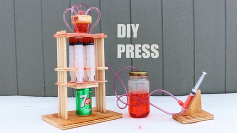 How to Make a Powerful Hydraulic Press : 6 Steps (with Pictures) - Instructables Innovative Ideas For Science Project, Physics Project Ideas, Chemistry Project Ideas, Physics Science Fair Projects, Chemistry Science Fair Projects, Dremel Router, Diy Router Table, Physics Projects, Diy Router