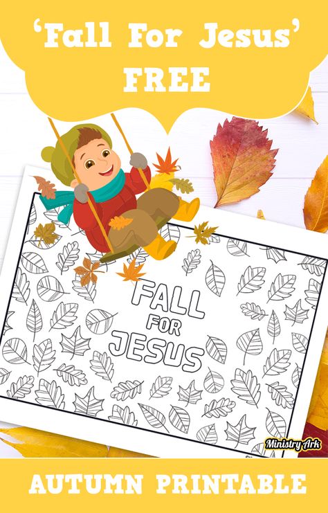 ‘Fall for Jesus’ Printable Fall Children’s Church Lesson, Fall Religious Crafts For Kids, Fall For Jesus Craft, Fall In Love With Jesus Craft, Fall For Jesus He Never Leaves Craft, Fall Sunday School Crafts, Fall Basket Ideas, Jesus Preschool, Fall In Love With Jesus