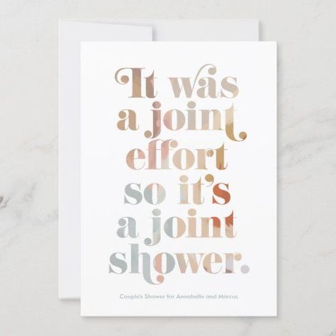 Joint Effort Couple's Baby Shower Invitation - Baby Shower Invitations Baby Shower Modern, Unique Baby Shower Themes, Baby Shower Themes Neutral, Shower Modern, Couples Baby Shower Invitations, Gender Neutral Baby Shower Invitations, Couples Baby Showers, Coed Baby Shower, Modern Baby Shower