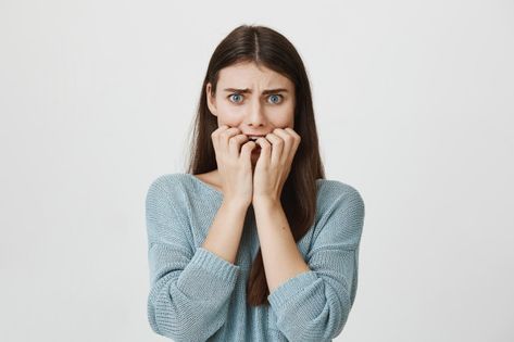 Premium Photo | Scared woman covering her eyes Frightened Expression, Scared Face, Hands On Face, Facial Expressions Drawing, Shocked Face, Zombie Girl, European Girls, Scary Makeup, Card Tattoo