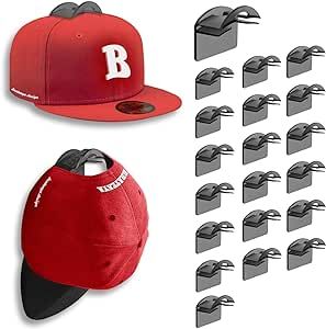 Baseball Cap Display Ideas Wall, Baseball Hat Display, Hat Holders, Baseball Display, Hat Racks, Baseball Room, Hat Holder, Hat Display, Hat Hooks