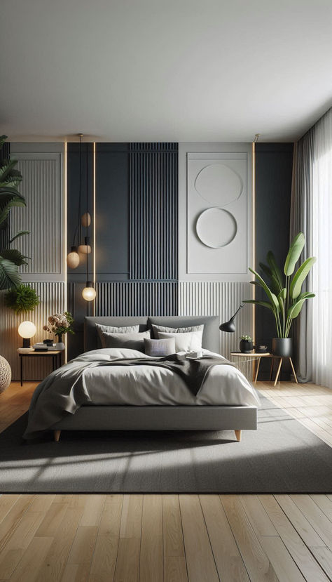 Modern bedroom design, Modern Interior Design Contemporary Bedroom Interior Design, Bedrom Ideas, Bedroom Design Modern, Bedroom Colour, Future Apartment Decor, Creative Bedroom, Interior Bedroom, Future Apartment, Wall Molding