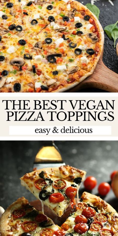 Vegan Pizza Toppings Vegetarian Pizza Toppings, Vegan Pizza Toppings, Vegan Pizza Cheese, Vegan Pizza Dough, Vegetarian Pizza Recipe, Plant Based Pizza, Vegan Pizza Recipe, Pizza Ingredients, Vegetarian Pizza