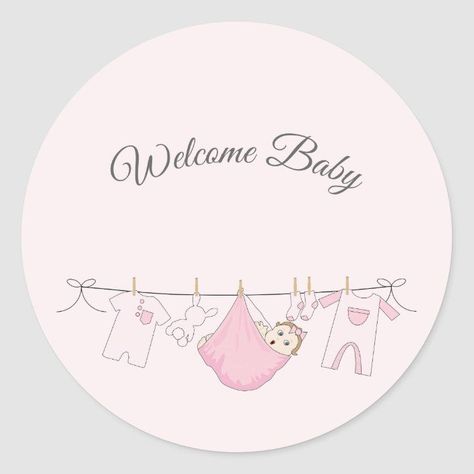 Welcome To Baby Girl, Baby Girl Stickers, Vom Avea Un Copil, Distintivos Baby Shower, Welcome Baby Girl, Baby Sticker