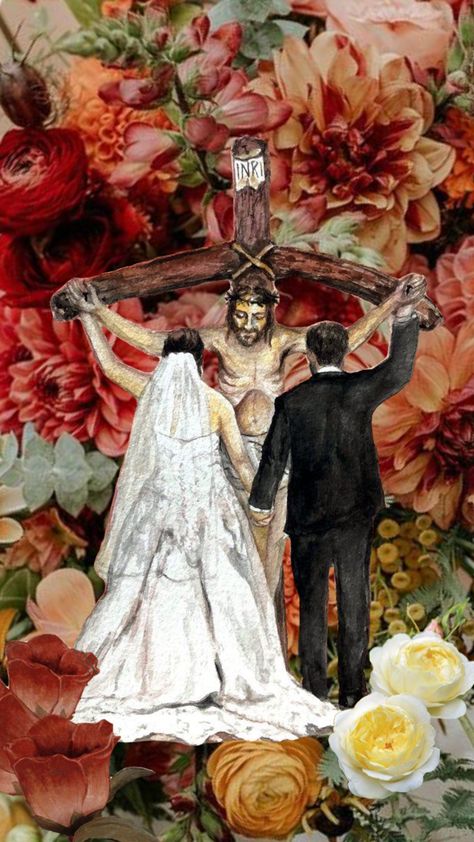 #catholicart #catholic #catholicaesthetic #leannebowen #sacredart Catholic Relationship, Catholic Couple, Catholic Marriage, Marriage Images, Catholic Pictures, Catholic Wedding, Wedding 2025, Jesus Art, Faith Inspiration