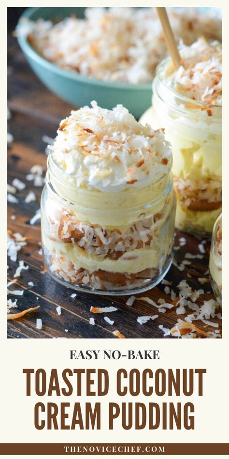 Coconut Cream Pudding, Pudding Vanilla, Weight Watcher Desserts, Mason Jar Desserts, Cheesecake Squares, Pudding Cheesecake, Cake Banana, Cream Cheesecake, Coconut Pudding