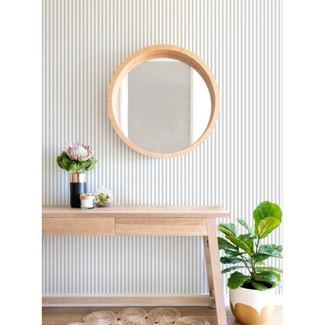 Striped Walls Vertical, Kid Bathroom, Wallpaper Tile, Room Makeovers, Striped Walls, Stripes Wallpaper, Hill House, Wallpaper Size, Striped Wallpaper